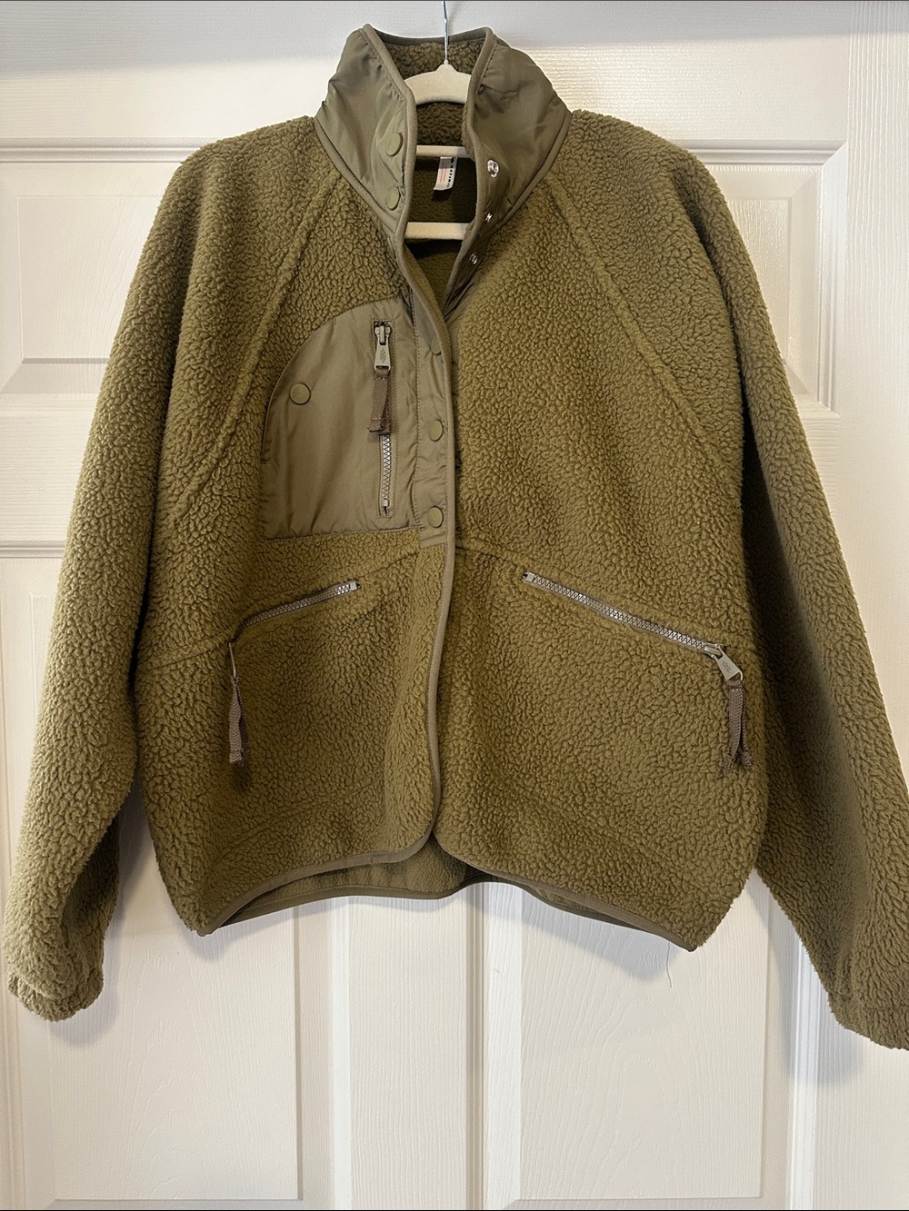Women’s free people movement Olive Green Sherpa Fleece Jacket